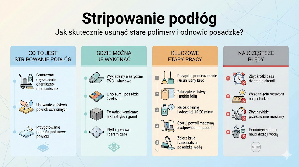 Stripowanie podłóg - jak skutecznie usunąć stare polimery i odnowić posadzkę?